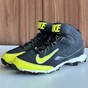 Nike Huarache Fastflex Black & Neon Baseball Shoes Size 5.5Y